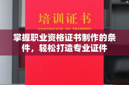 鲁山掌握职业资格证书制作的条件，轻松打造专业证件